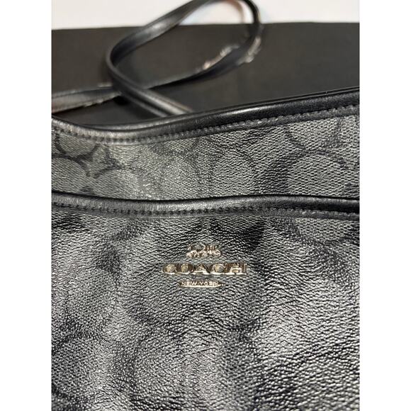 Coach Signature File Leather Crossbody Bag – Black/Gray | Authentic - Picture 4 of 9